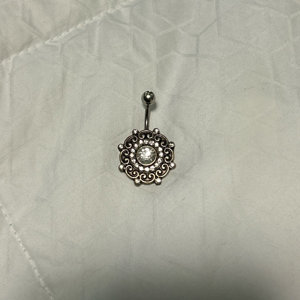 Elegant Silver Belly Button Ring